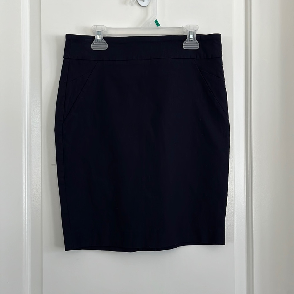 RW & Co navy blue pull on pencil skirt size medium